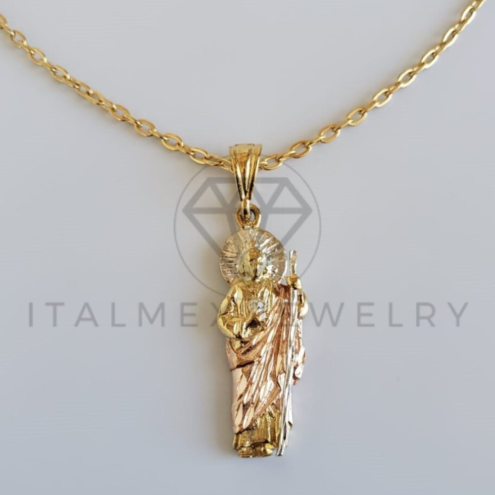18K Gold Plated Saint Jude Pendant with 22" Chain